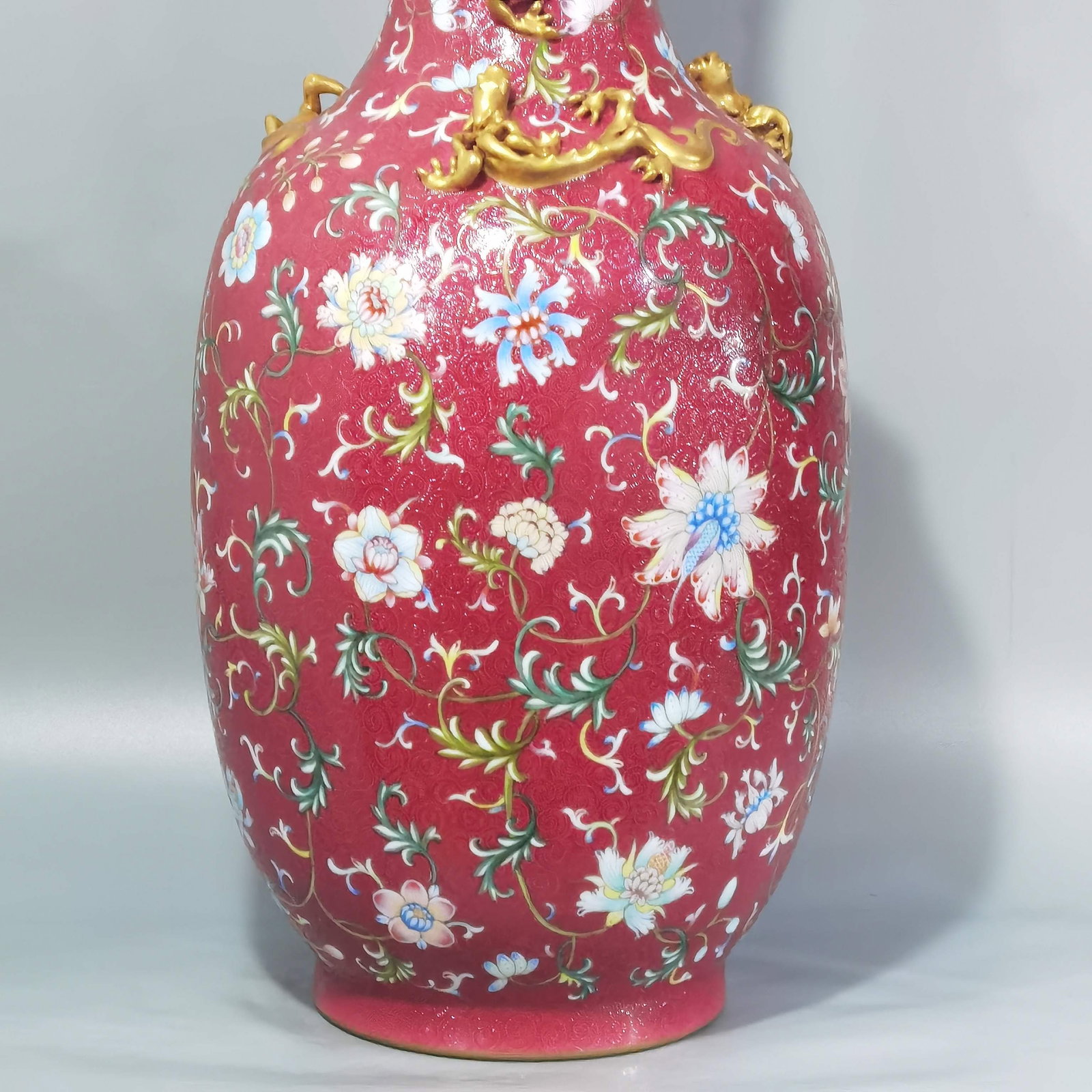 Very RARE Chinese famille rose porcelain vase Qing dynasty Qianlong Mark & Period - 6