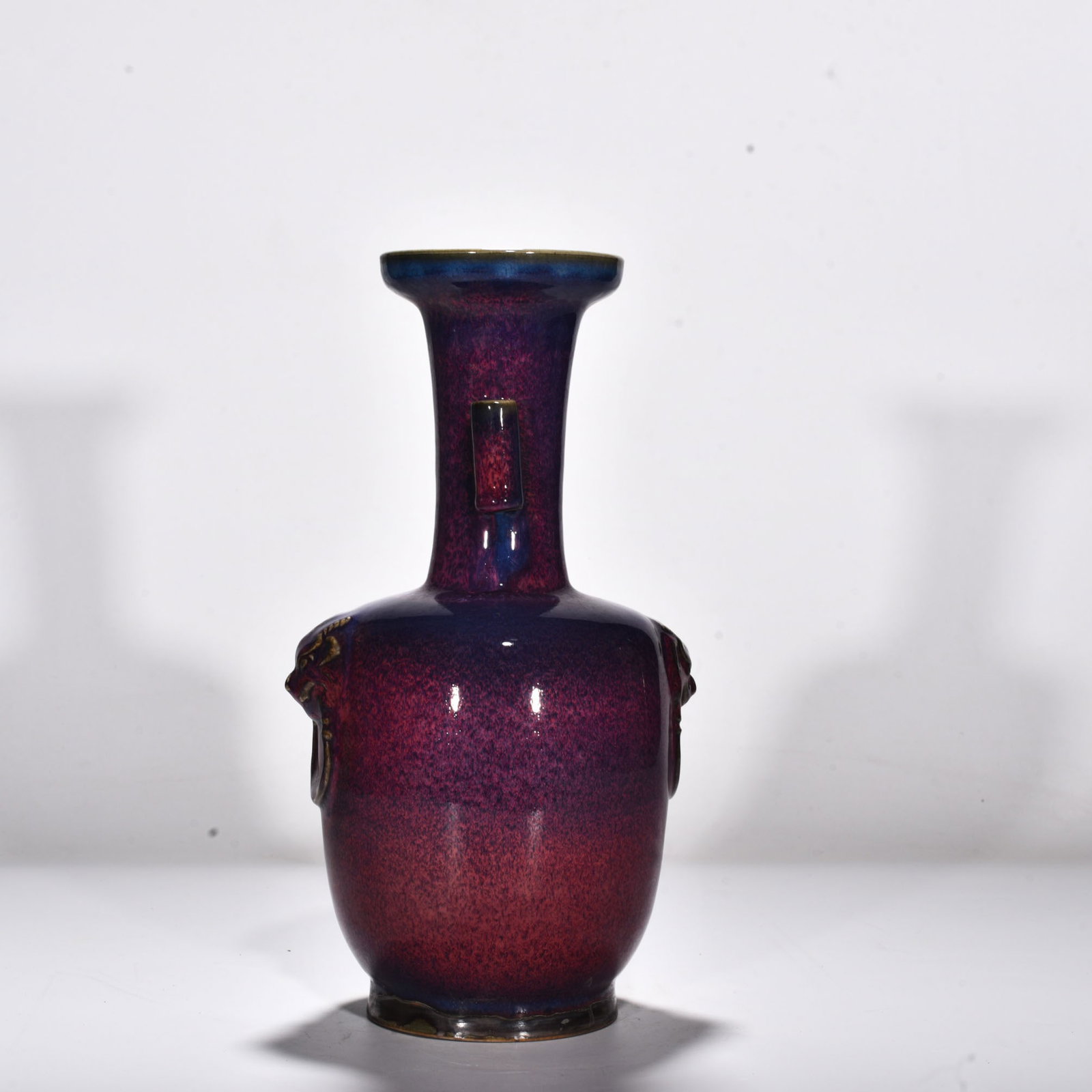 Song Dynasty Jun kiln rose purple glaze animal head pierced ear vase: Size: Height 30 cm - Width 17 cm Materials: Porcelain Time Period: Song dynasty Manufactured Date: 10th-c Object: Chinese Antique ⛨ Purchase With Confidence ✔ Verified Auction House