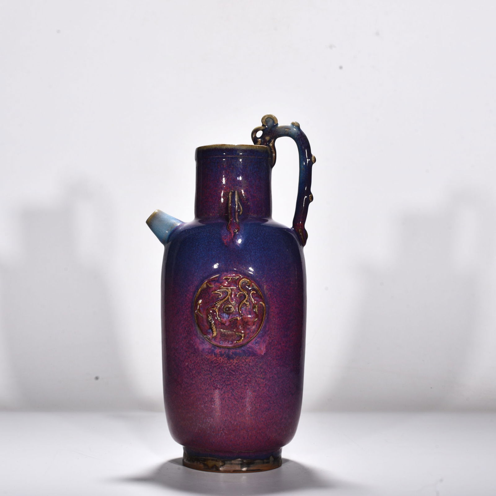 Song Dynasty Jun kiln rose purple glaze animal-eared double-series teapot: Size: Height 36 cm - Width 15.5 cm Materials: Porcelain Time Period: Song dynasty Manufactured Date: 10th-c Object: Chinese Antique ⛨ Purchase With Confidence ✔ Verified Auction Hou