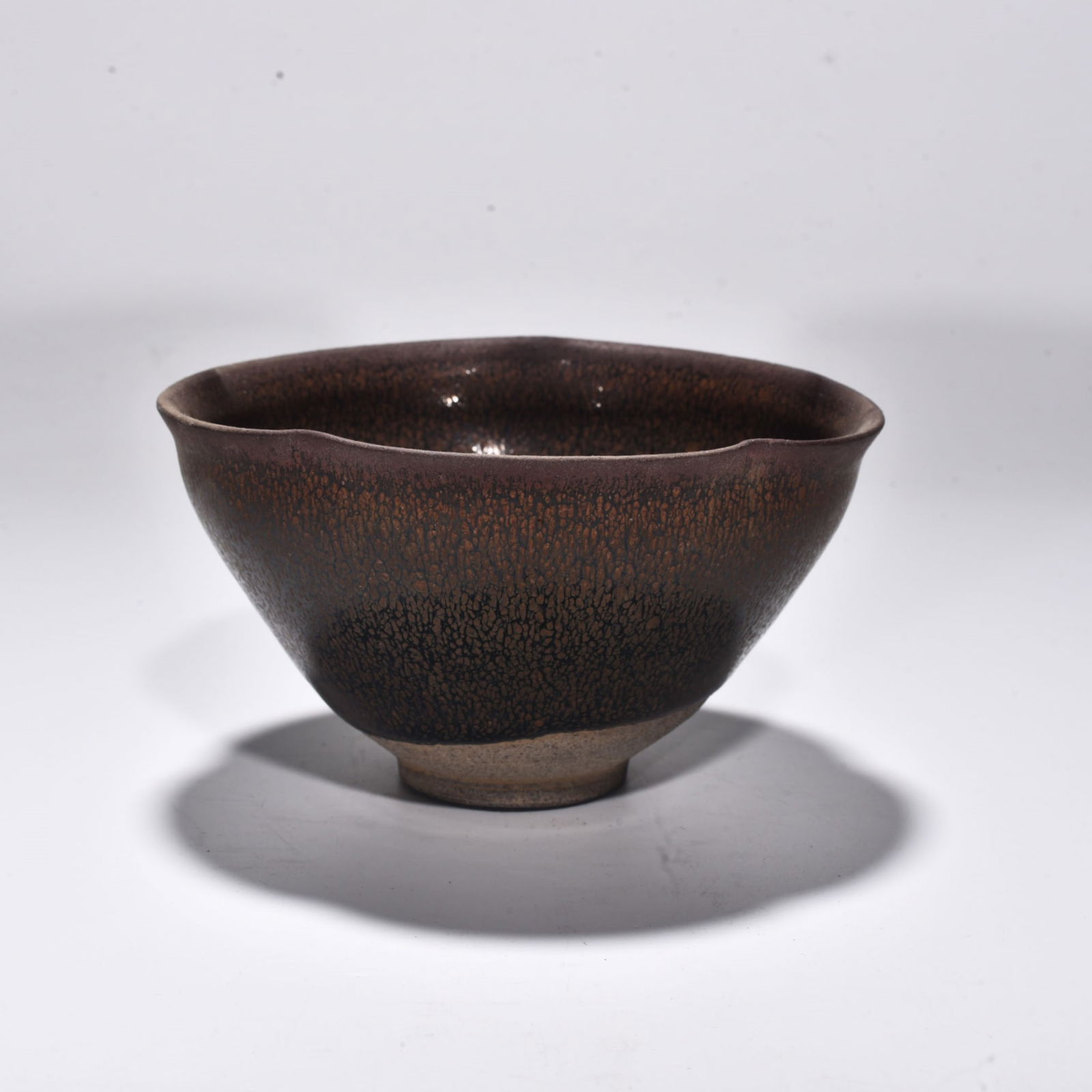 Chinese rust-spotted rabbit-hair flower-mouthed lamp Jianyao kiln Song Dynasty (1 of 4)