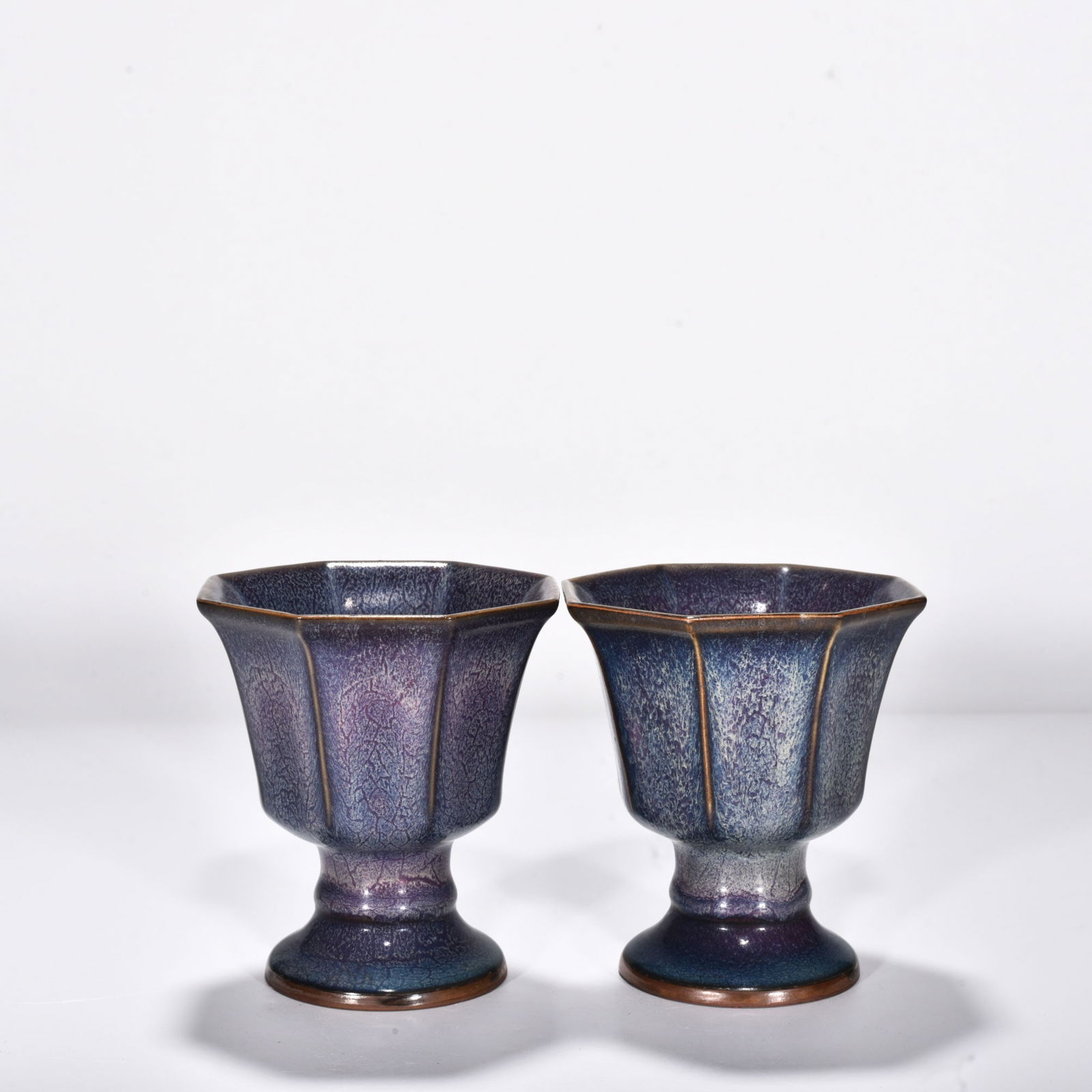 Song Dynasty Jun kiln rose purple glaze eight-way stem cup: Size: Width 10.5 cm - Height 11 cm Materials: Porcelain Time Period: Song dynasty Manufactured Date: 10th-c Period Object: Chinese Antique ⛨ Purchase With Confidence ✔ Verified Auct