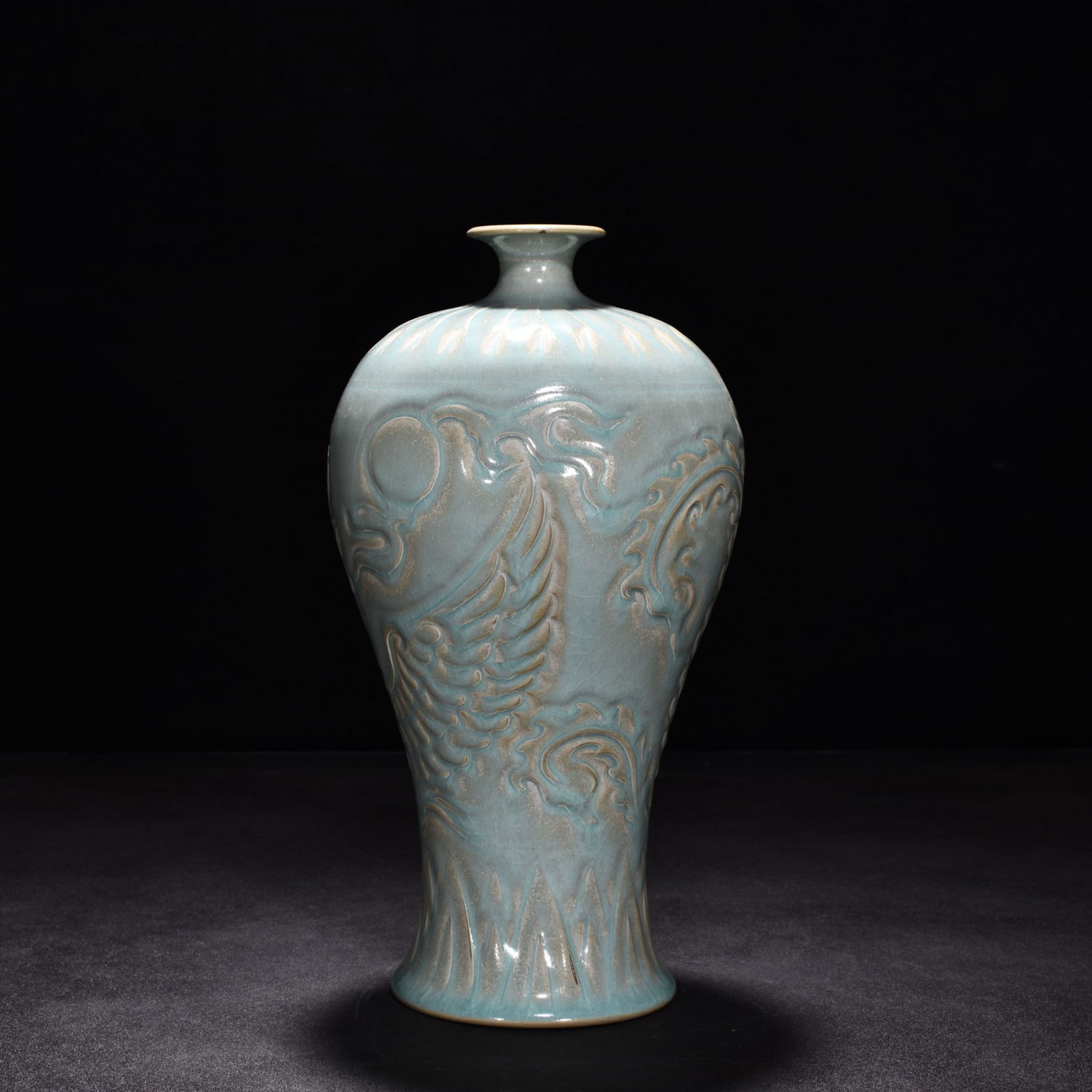 Song Dynasty Ru Kiln azure glaze engraved phoenix plum vase (1 of 9)