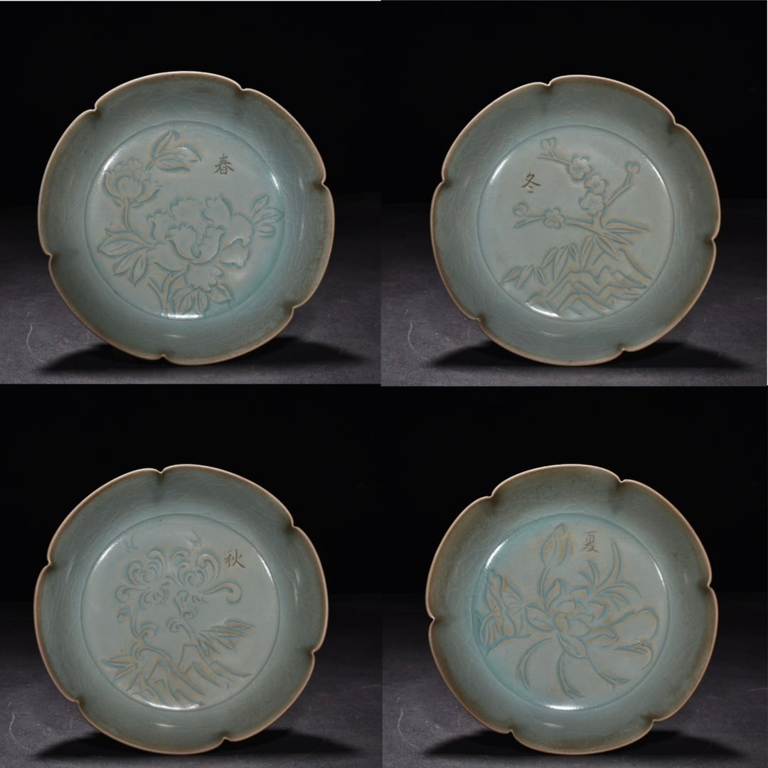 Song Dynasty Ru kiln sky blue glaze engraved all season poems and sunflower wash: Size: Width 18.5 cm - Height 4.3 cm Materials: Porcelain Time Period: Song dynasty Manufactured Date: 10th-c Period Object: Chinese Antique ⛨ Purchase With Confidence ✔ Verified Auc