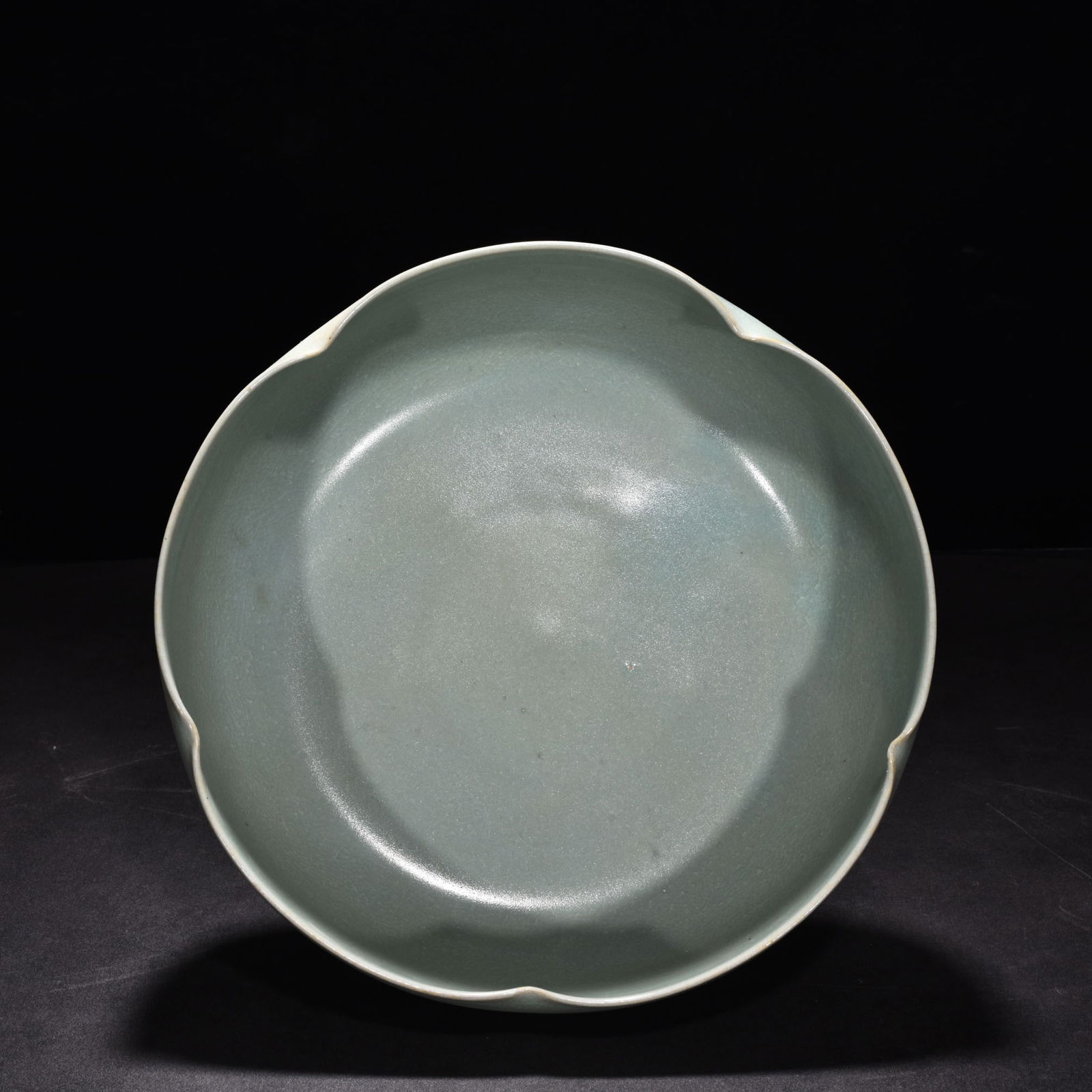 Song Dynasty Ru kiln azure glaze sunflower mouth bowl: Size: Width 28 cm - Height 11 cm Materials: Porcelain Time Period: Song dynasty Manufactured Date: 10th-c Period Object: Chinese Antique ⛨ Purchase With Confidence ✔ Verified Auctio