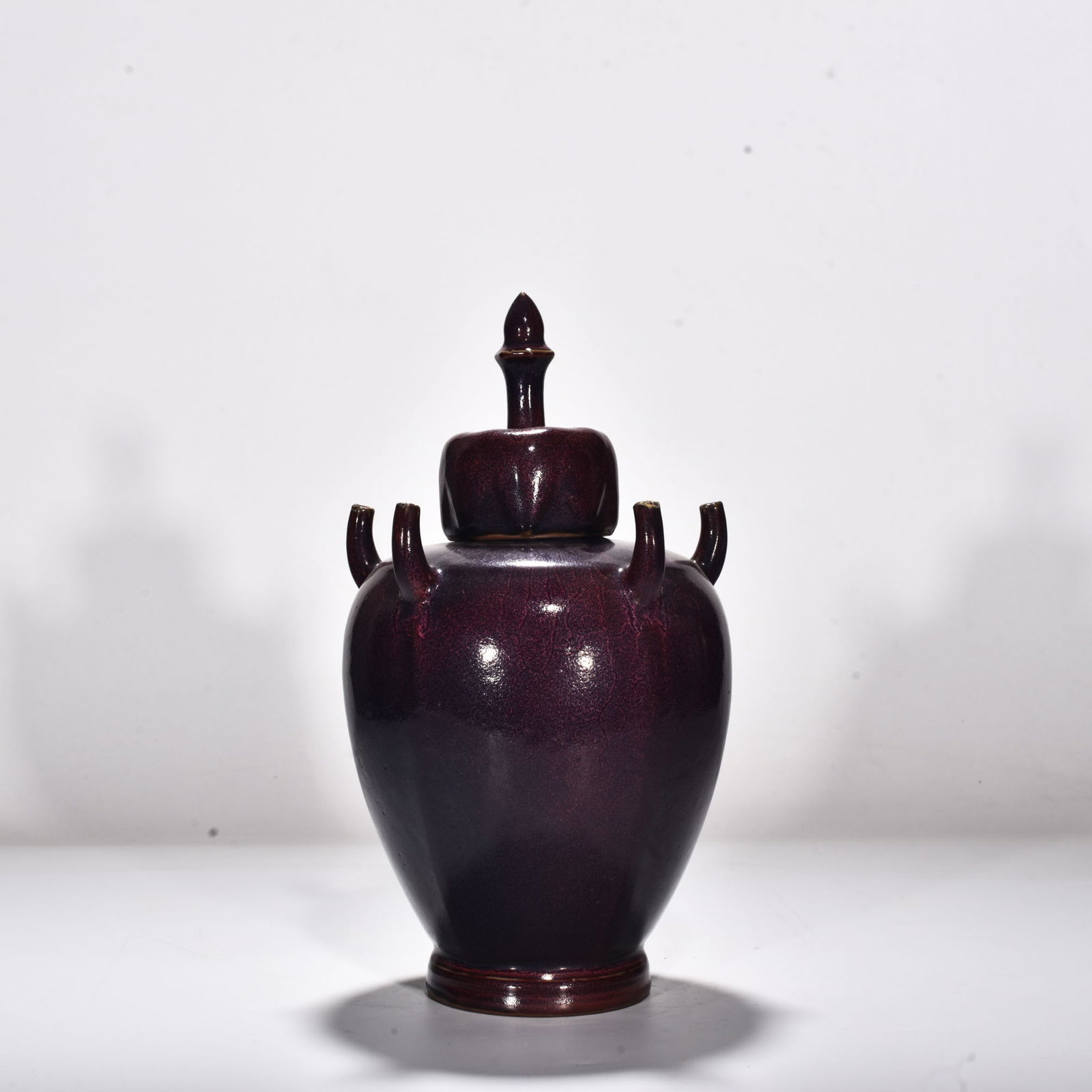 Song Dynasty Jun kiln rose purple glaze five-tube vase: Size: Height 23.5 cm - Width 12.5 cm Materials: Porcelain Time Period: Song dynasty Manufactured Date: 10th-c Object: Chinese Antique ⛨ Purchase With Confidence ✔ Verified Auction H