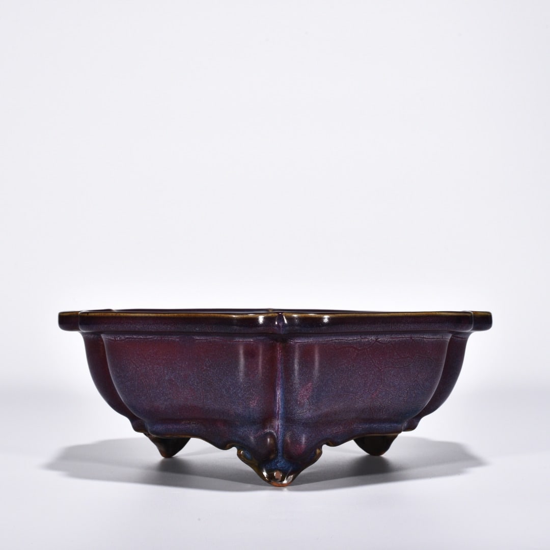 Song Dynasty Jun kiln obsidian rose purple glaze hexagonal sunflower wash (1 of 10)