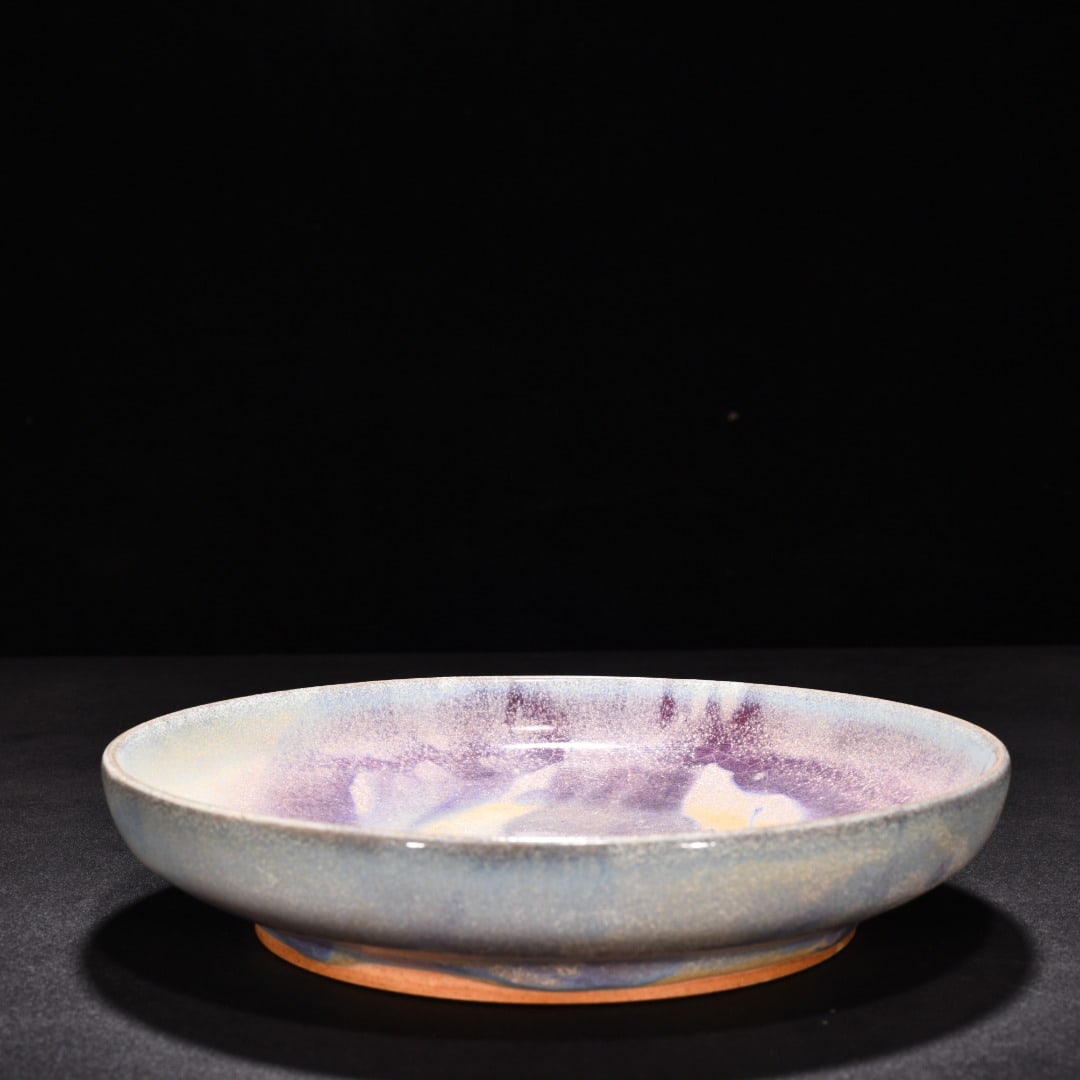 Song Dynasty Jun Kiln Rose Purple Moon White Glazed Dish: Size: Width 19.5 cm - Height 4 cm Materials: Porcelain Time Period: Song dynasty Manufactured Date: 10th-c Period Object: Chinese Antique ⛨ Purchase With Confidence ✔ Verified Aucti