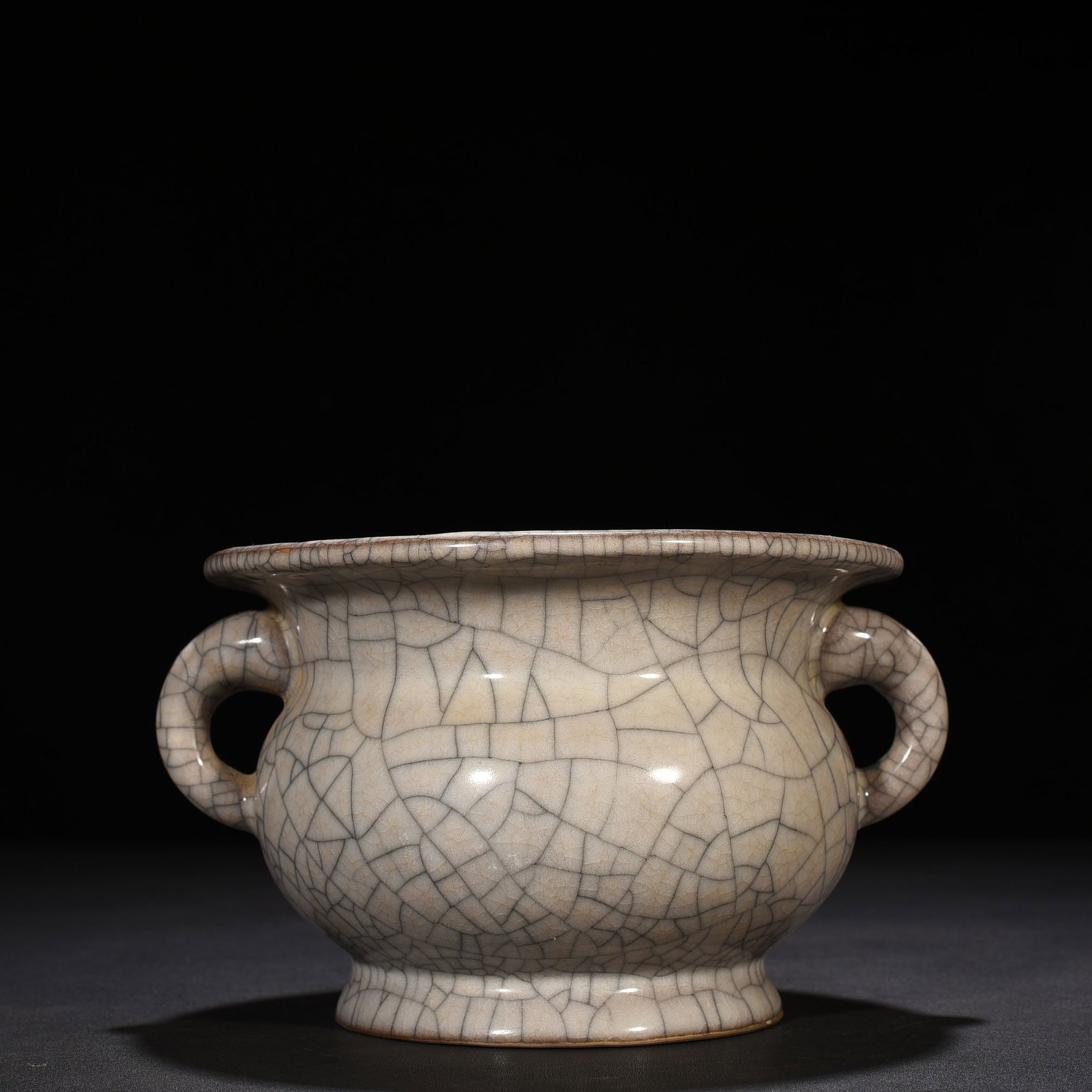 Song Dynasty Guan kiln double-ear burner: Size: Width 20 cm - Height 12 cm Materials: Porcelain Time Period: Song dynasty Manufactured Date: 10th-c Period Object: Chinese Antique ⛨ Purchase With Confidence ✔ Verified Auctio