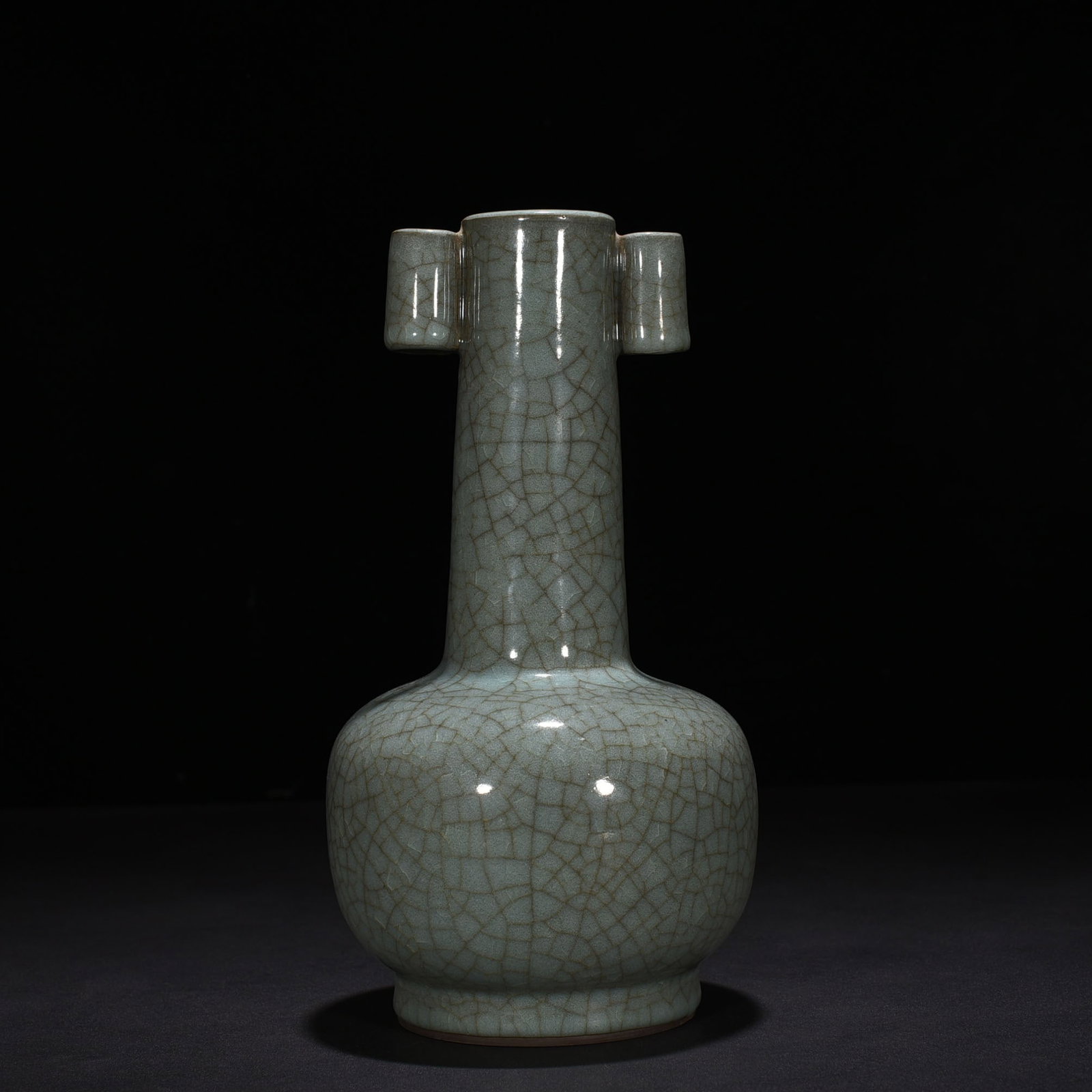 Song Dynasty Guan Kiln Ear vase with imperial inscription (1 of 7)