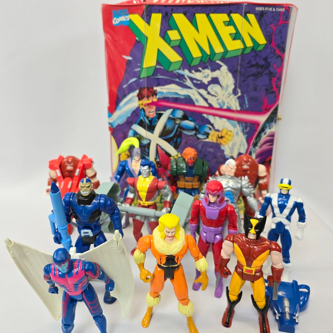 Marvel X-Men action figure lot with storage case (1 of 13)