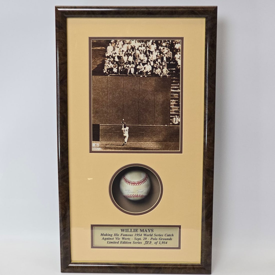Willie Mays autographed baseball and plaque (1 of 15)