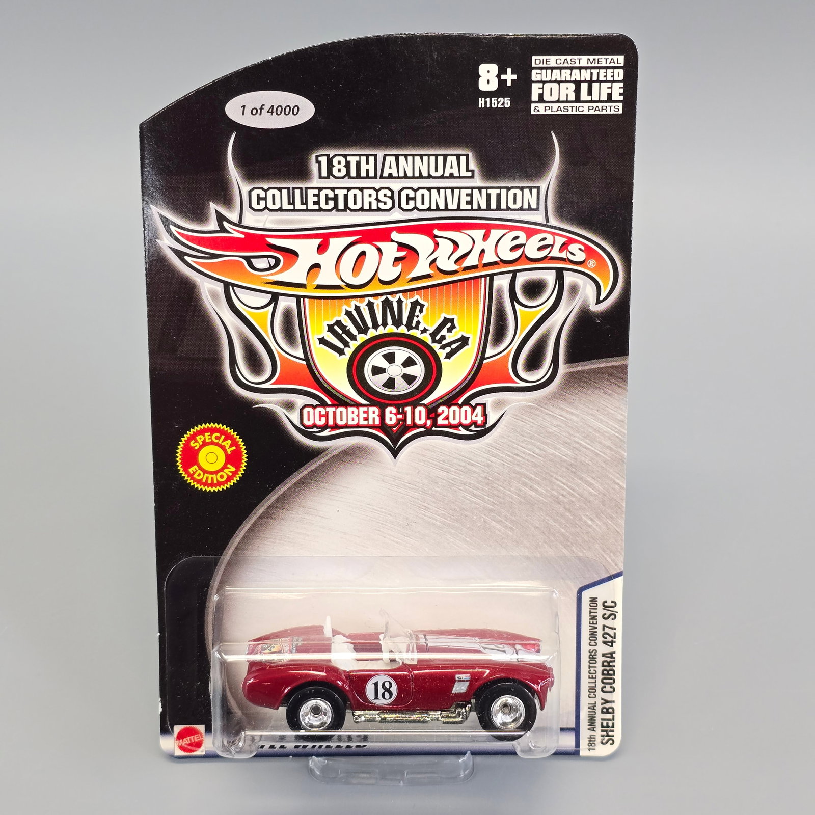 Hot Wheels 18th Collectors Convention Shelby Cobra: Card: very good with the only issue being very minor edge wear in lower left corner as seen in the pictures Blister/Bubble: looks to be clear and firmly attached, little to no wear