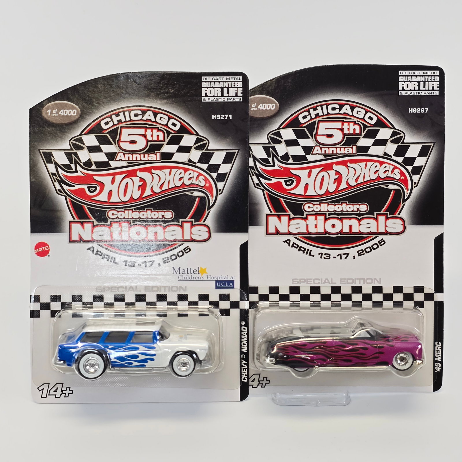 Hot Wheels 5th Annual Collectors Nationals pair: Includes: Chevy Nomad and 49 Merc Cards: excellent with no issues of note Blister/Bubbles: look to be clear, little to no wear
