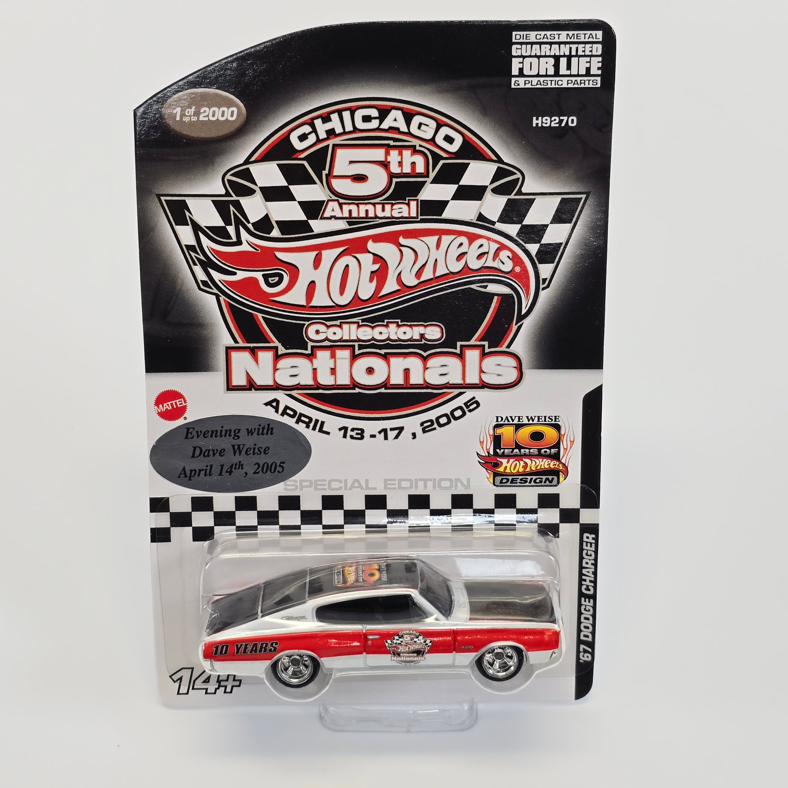 Hot Wheels 5th Annual Collectors Nationals Dinner Sticker Charger: Includes: 5th Annual Collectors Nationals Dinner 67 Dodge Charger with dinner sticker Card: excellent with no issues of note Blister/Bubble: look to be