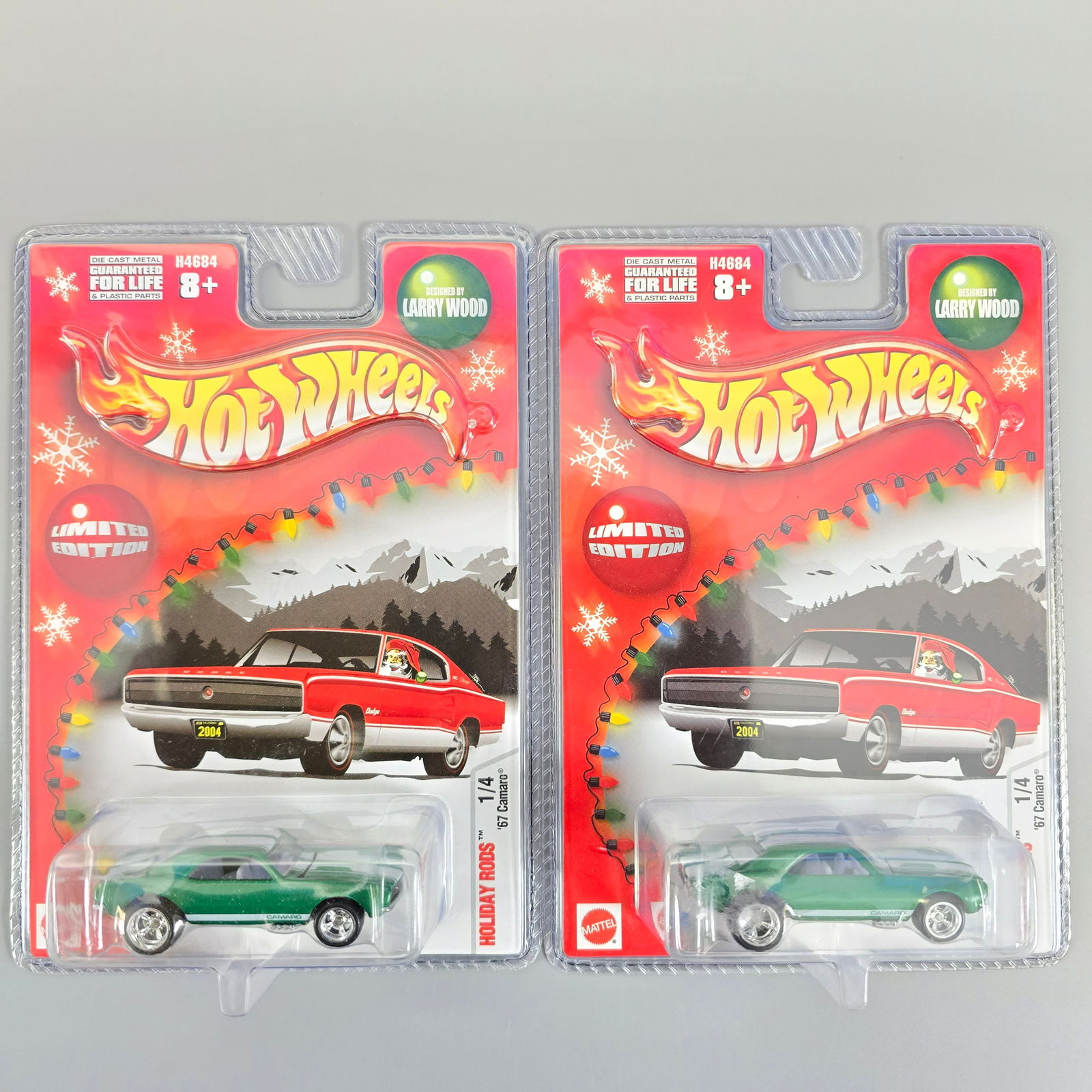 Hot Wheels Exclusive Larry Wood Holiday Rods 67 Camaro pair (1 of 6)