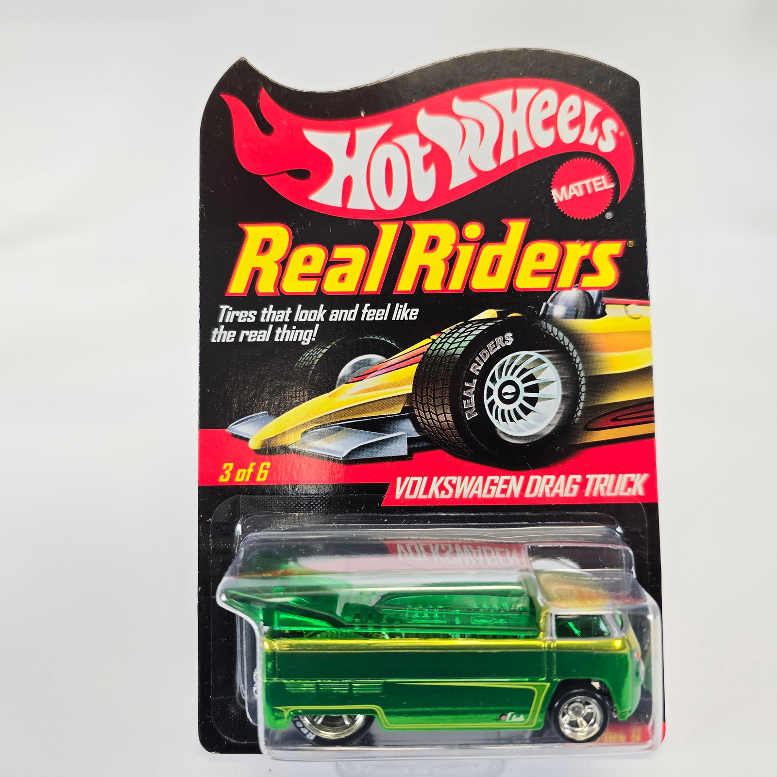 Hot Wheels RR VW Drag Truck: Hot Wheels Real Riders VW Drag Truck Card: Very good with light lower left corner and edgewear as seen in the photos Blister/Bubble: clear, crack free and firmly attached to the card Item: unopened, n