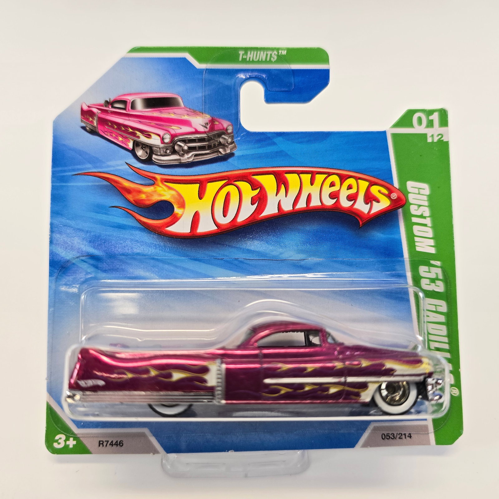 Hot Wheels T-Hunts '53 Cadillac: Hot Wheels Super Treasure Hunt Custom 53 Cadillac on Short Card Card: very good with light edgewear at corners and some edges as seen in the photos Blister/Bubble: clear, crack free and firmly attache