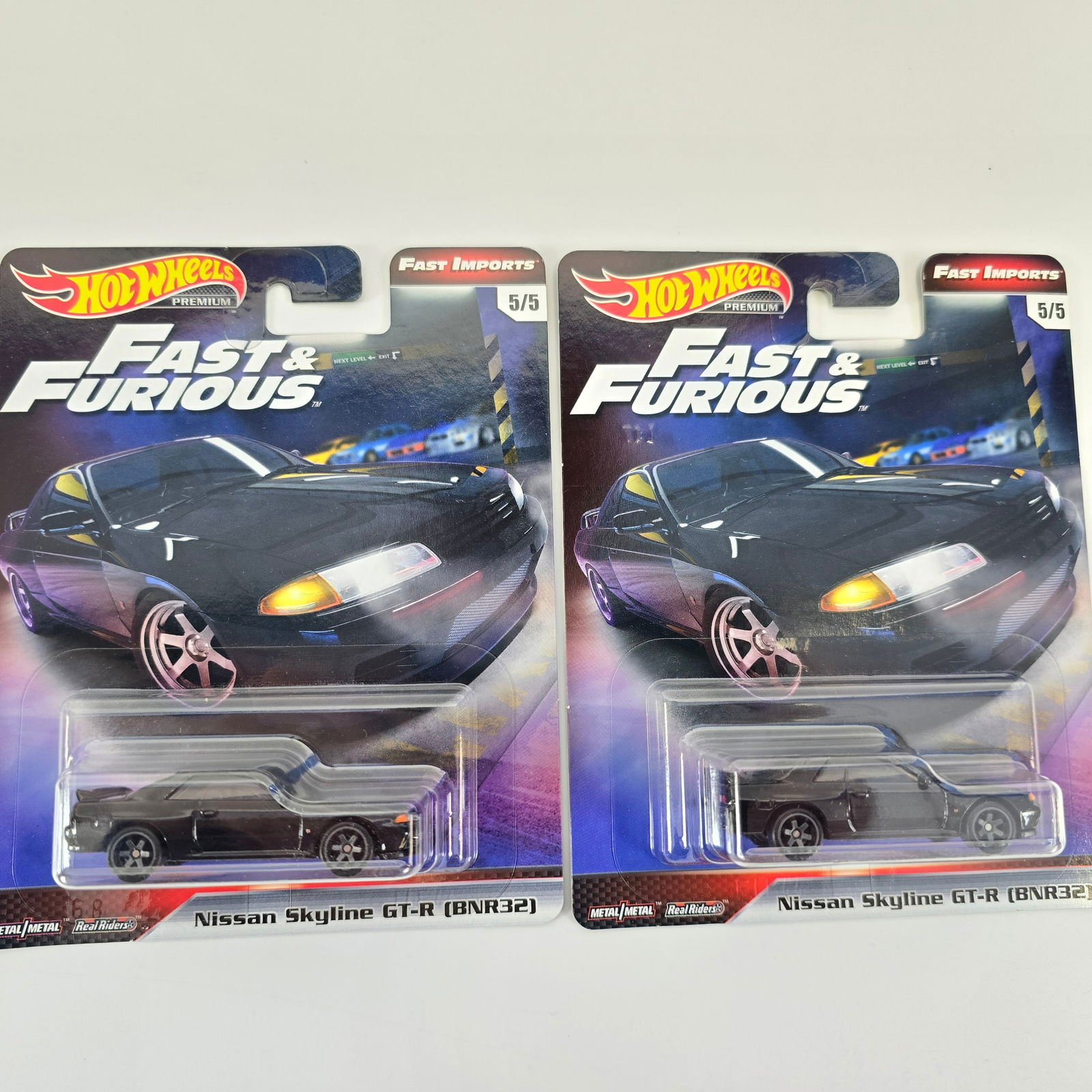 Hot Wheels Fast & Furious Skyline GT-R Pair: Hot Wheels Fast & Furious Nissan Skyline GT-R (BNR32) pair Cards: Excellent with no issues of note though one has some mild wave Blister/Bubbles: clear, crack free and firmly attached to the card