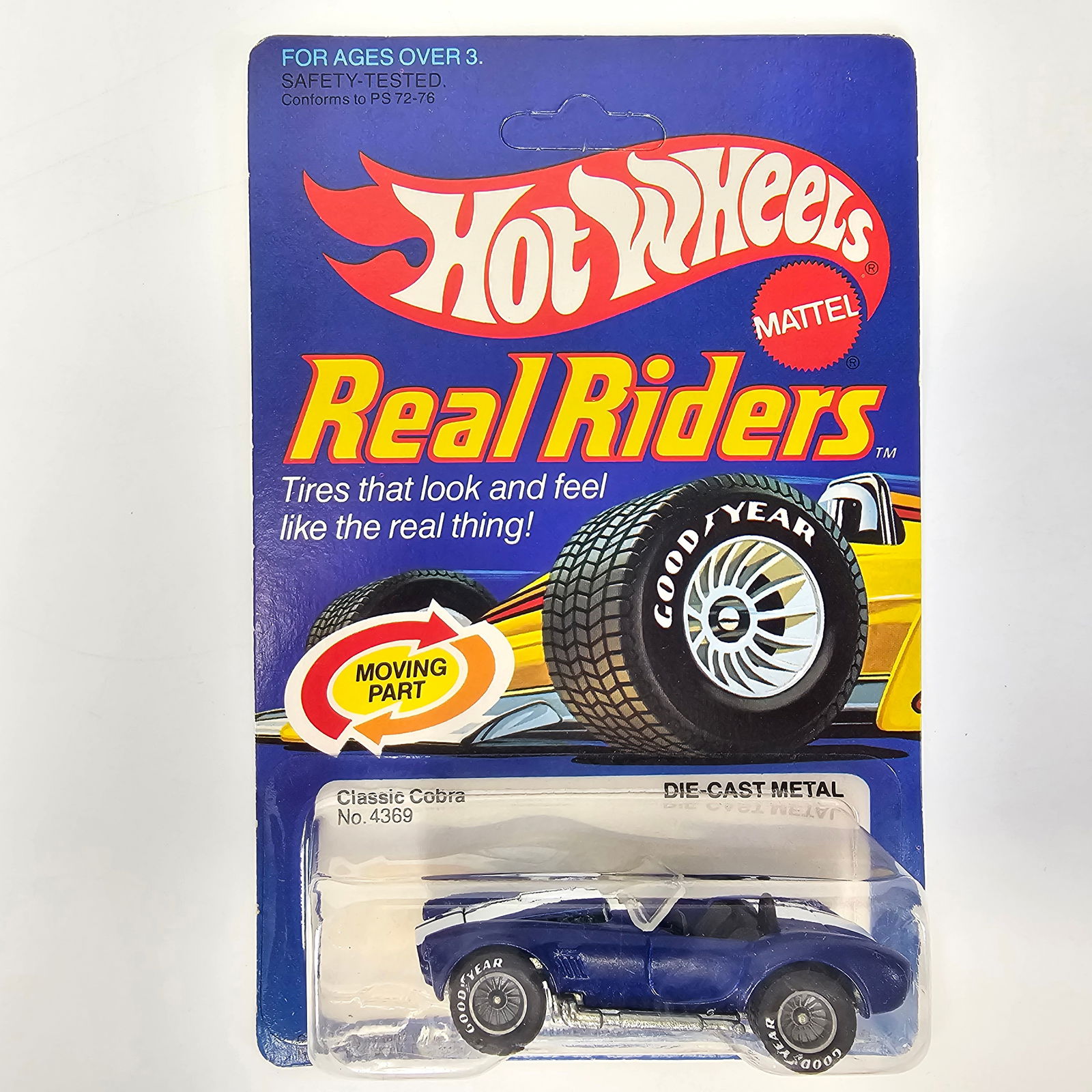 Hot Wheels Real Riders Classic Cobra: Hot Wheels 1980's Real Riders Classic Cobra with grey hubs Card: excellent with no issues of note Blister/Bubble: looks to be clear, crack free and firmly attached Item: unopened, no notable dama