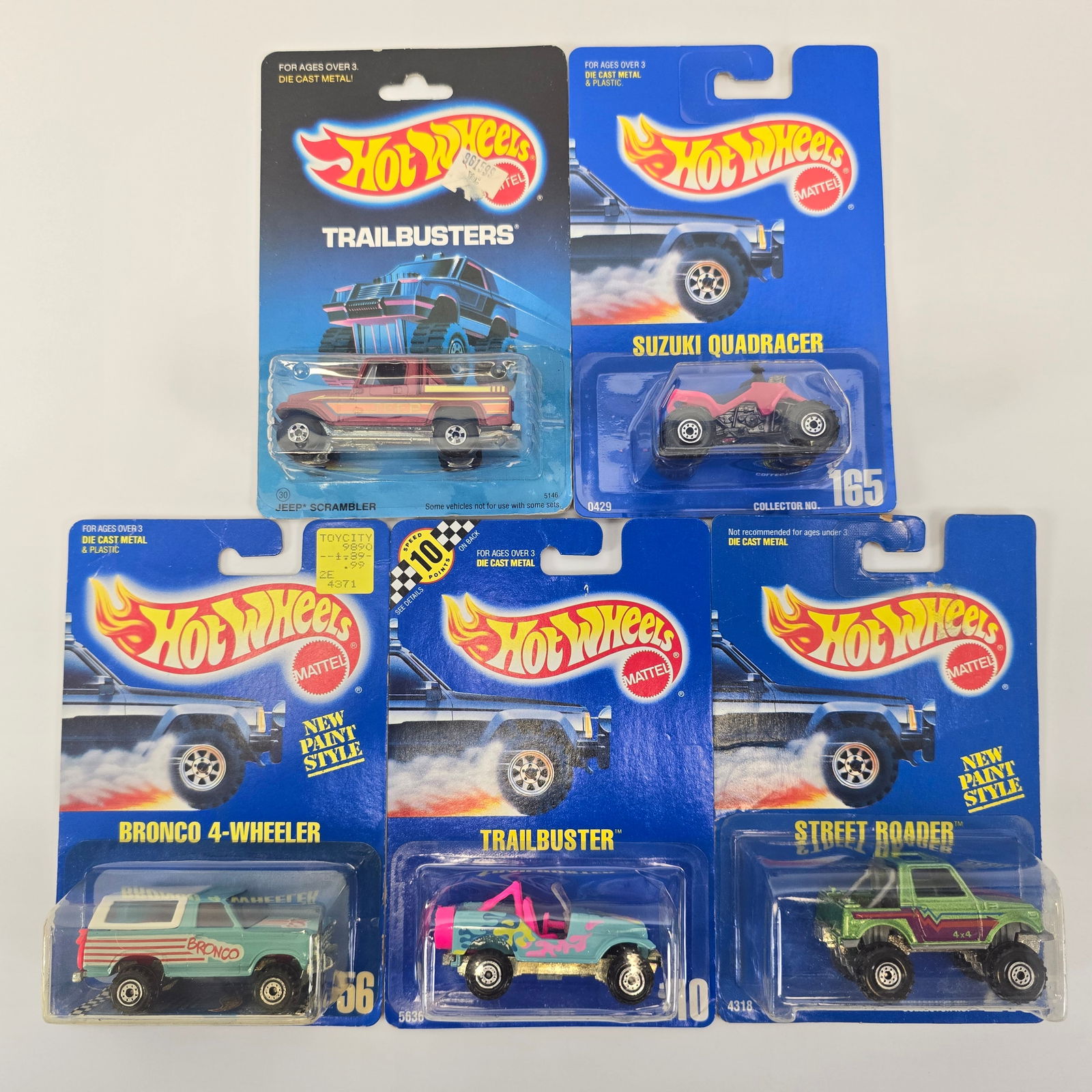Hot Wheels Lot of 5 Numbered Blue Cards (1 of 13)