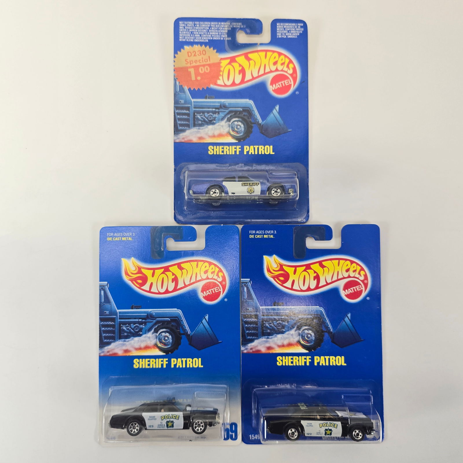 Hot Wheels Lot of 3 Sherrif Patrol Blackwalls (1 of 6)