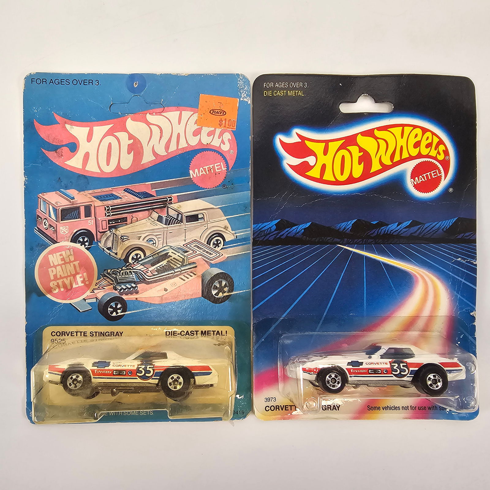 Hot Wheels Lot of 2 Blue Card Corvette Sting Rays (1 of 9)