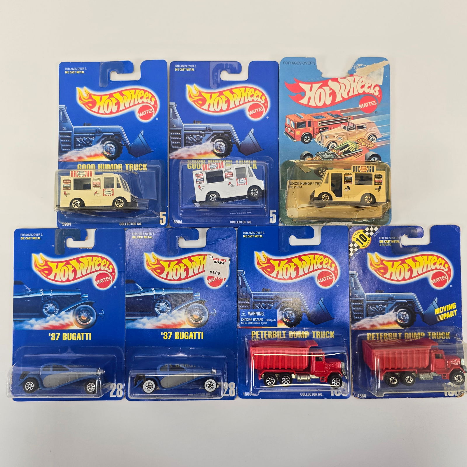 Hot Wheels Lot of 7 Numbered Blue Cards (1 of 18)
