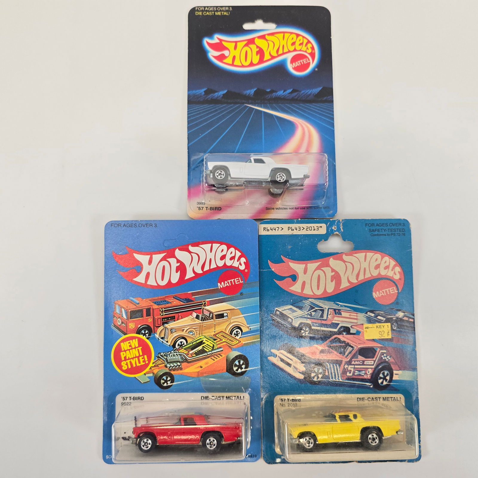 Hot Wheels Lot of 3 Blue Card Blackwalls T-Birds (1 of 7)