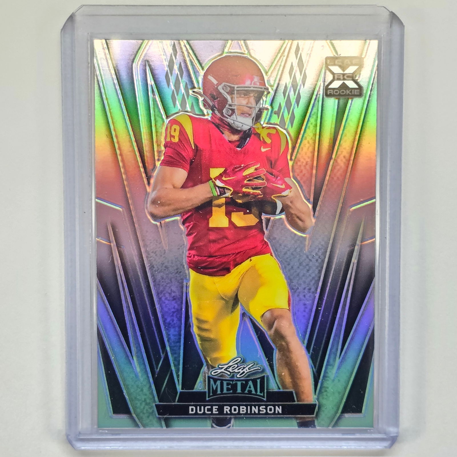 Duce Robinson RC: 2024 Leafs METAL, Pulsar Silver, Duce Robinson Rookie Card #127. *Card looks to be free of any major damage, tears, folds, creases, or bent corners. 