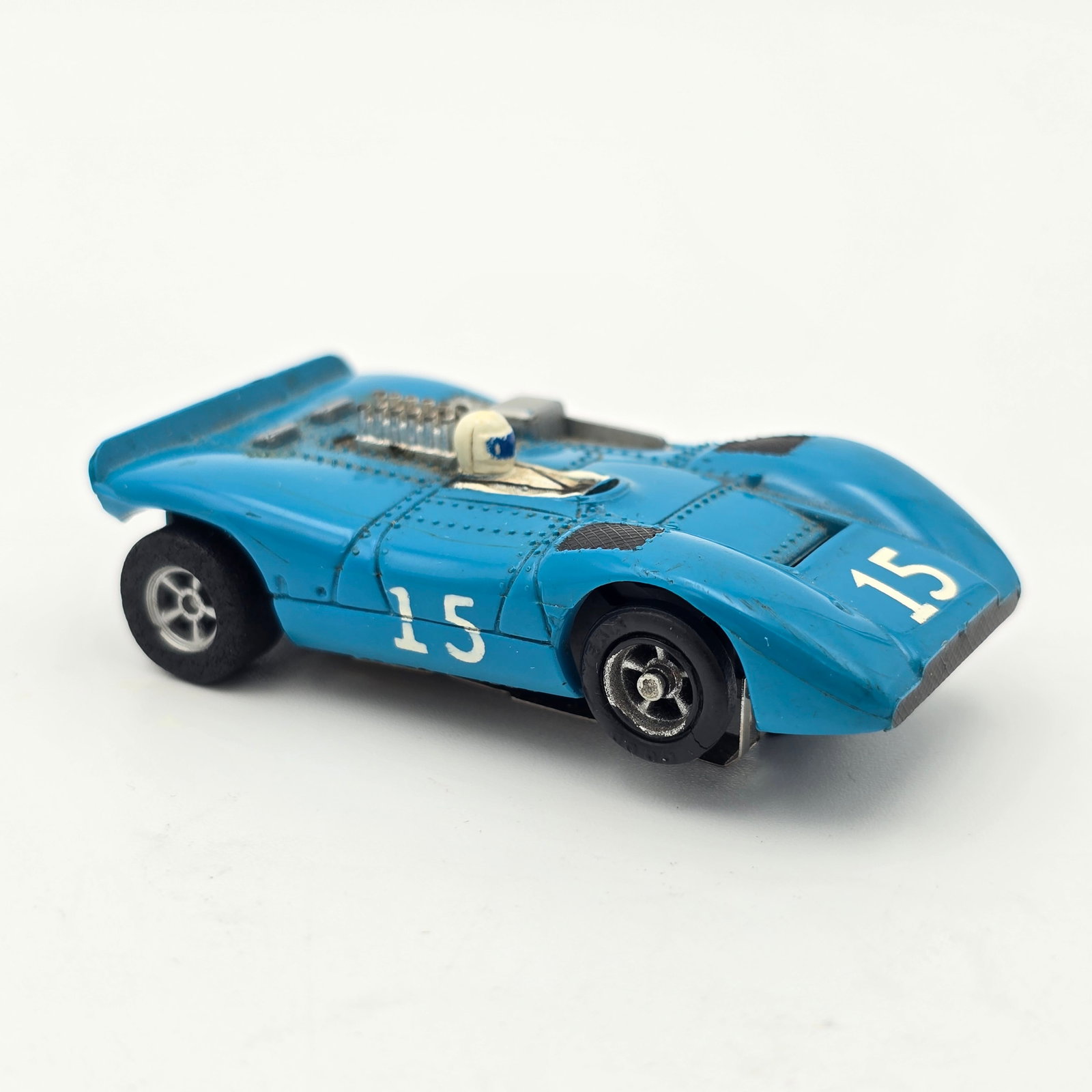 Aurora AFX Ferrari Can Am 612 Slot Car: Aurora AFX blue Ferrari Can Am 612 Slot Car Car is very good overall, could use some detail cleaning and is missing its rear spoiler, pickup shoes show light wear
