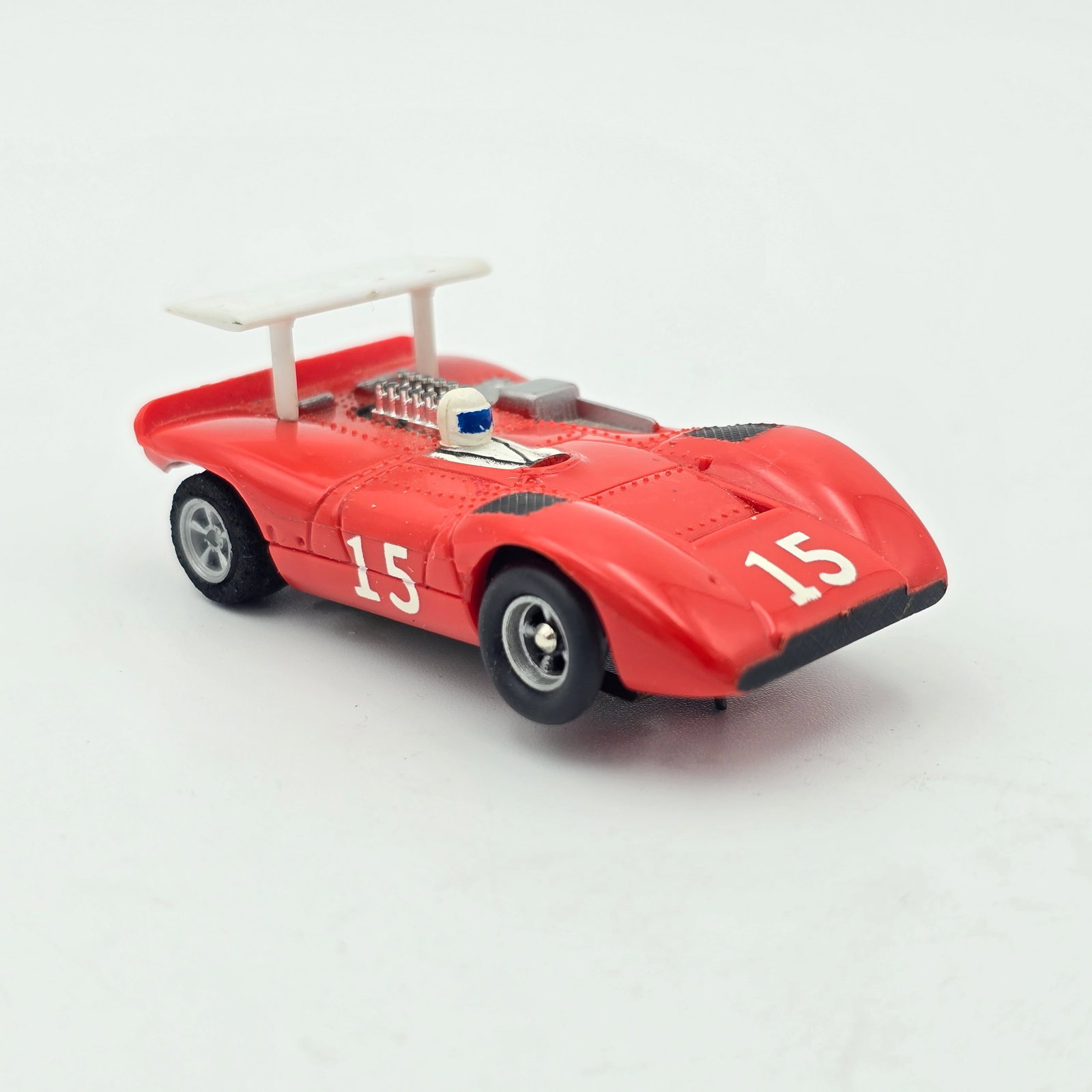 Aurora AFX Ferrari Can Am 612 Slot Car: Aurora AFX red Ferrari Can Am 612 Slot Car Car- Looks to be complete and in overall very good condition with some chrome loss in spots but otherwise no issues of note, pickup shoes show light wear