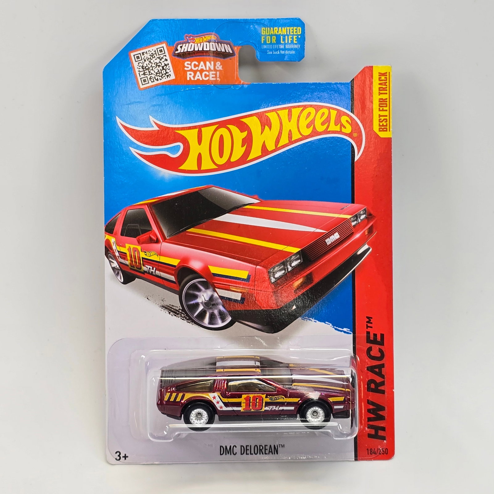 Hot Wheels STH Delorean: 2015 Hot Wheels HW Race Series DMC Delorean Super Treasure Hunt Car- is new in blister, no notable wear Blister- is clear and free from scuffs/scratches, firmly attached to card Card- Right side shows