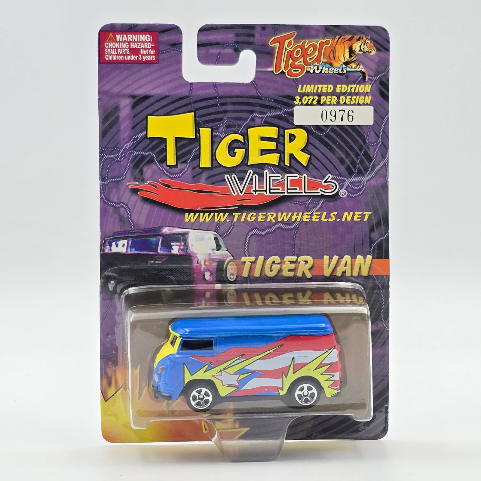 Tiger Wheels VW Bus: Tiger Wheels Puerto Rico, Tiger Van VW Bus Limited Edition #976/3072 Car- new in blister Blister- clear and firmly attached to card Card- little to no wear, some bottom edge wear