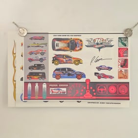 Lot of Hot Wheels Signed Posters