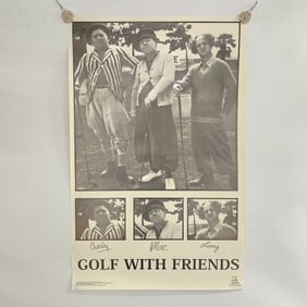 3 Stooges Golfing Poster
