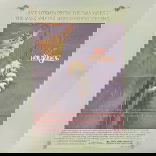 Lone Ranger Movie Poster: 1981 The Legend of the Lone Ranger Original Folded 1 Sheet Movie Poster Poster was stored folded and has subsequent wear including creasing, wrinkles, and small stain on back of poster.&nbsp;