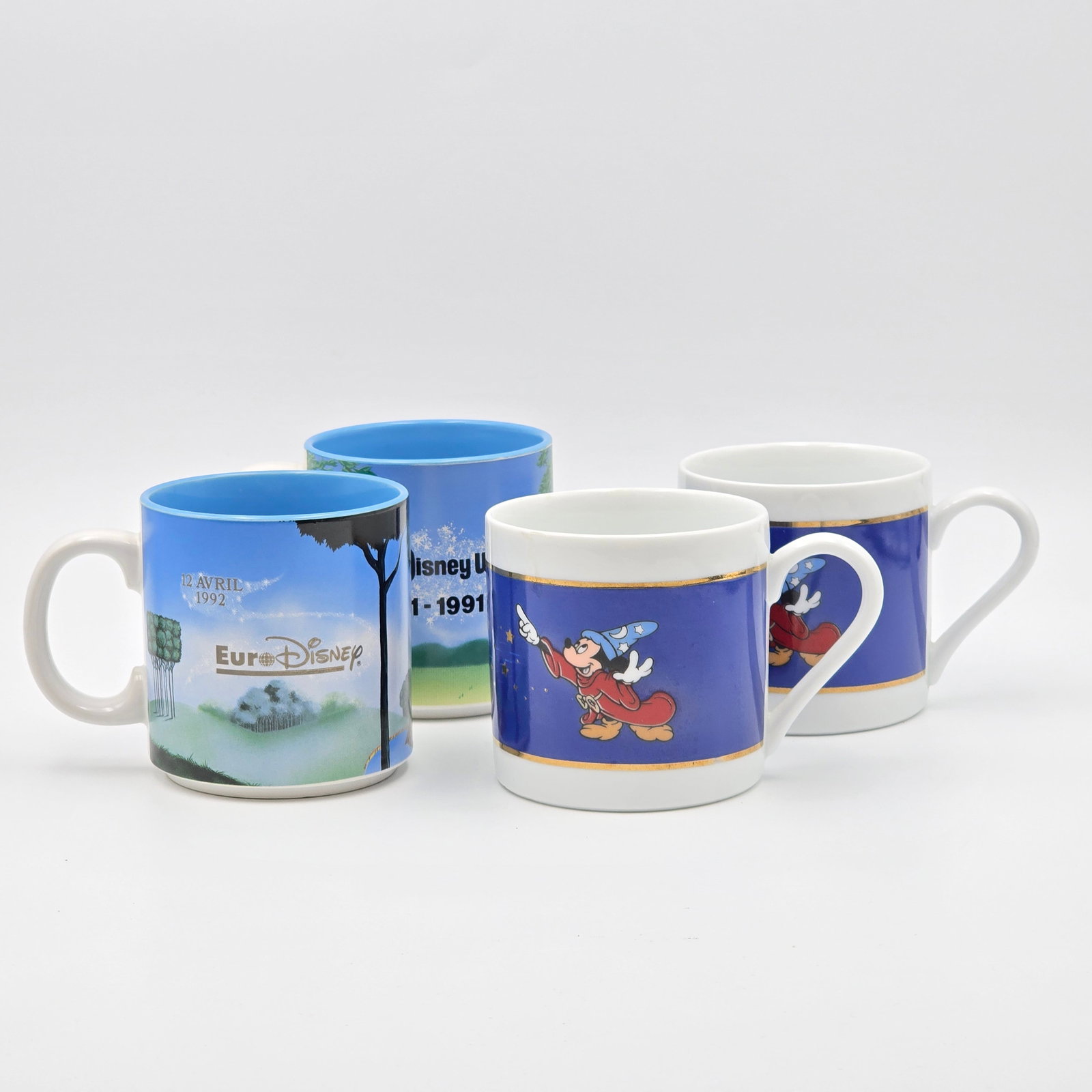 Lot of Disney Mugs: Lot of (4) Disney Mickey Mouse Fantasia Themed Coffee Mugs Mugs are in like new condition. No visible cracks, blemishes, or defects present. 