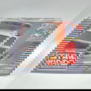 Micro Machines Star Wars: 1995 Galoob Micro Machines Star Wars Action Fleet, Darth Vader's Tie Fighter Vehicle and figures appear new in box.&nbsp; Box shows signs of wear including along edges, sticker residue on blister. Bli