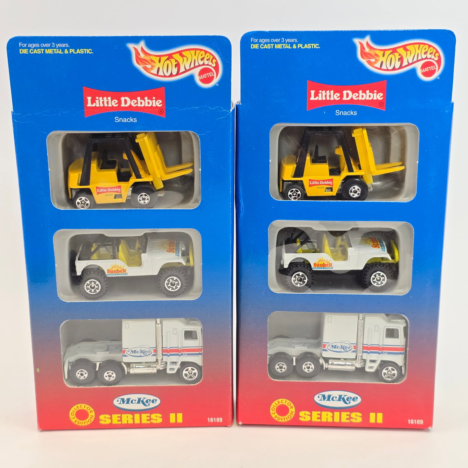 Hot Wheels mail in 3 packs: Hot Wheels Little Debbie Series II mail in 3 packs Car(s) - excellent with no issues Card(s) - solid with light edge and corner wear Blister(s) - clear, crack free and firmly attached to the boxes