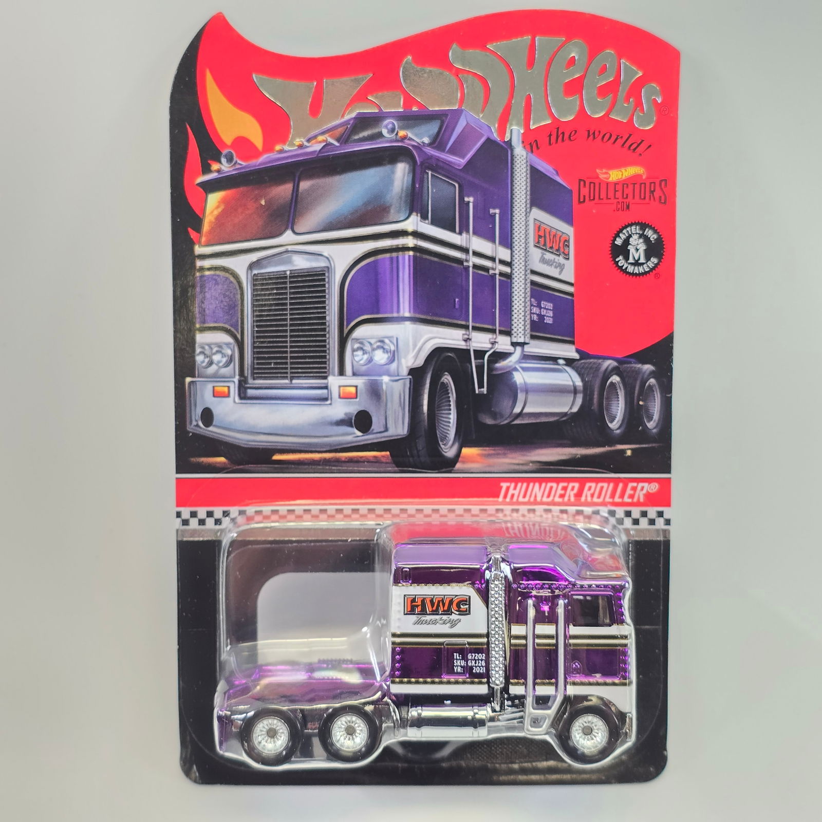 Hot Wheels RLC Thunder Roller: Hot Wheels RLC Purple Thunder Roller - #'d 15319/20000 Car(s) - excellent with no issues Card/Boxes (s) - Card is very good with some minor lower edge and corner crimp/wear as shown blister/case(