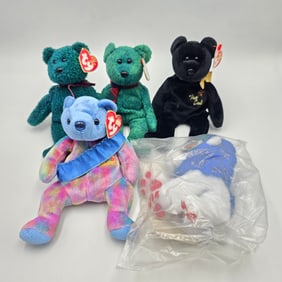 Beanie Babies Lot of 4 and Planet Plush Lion