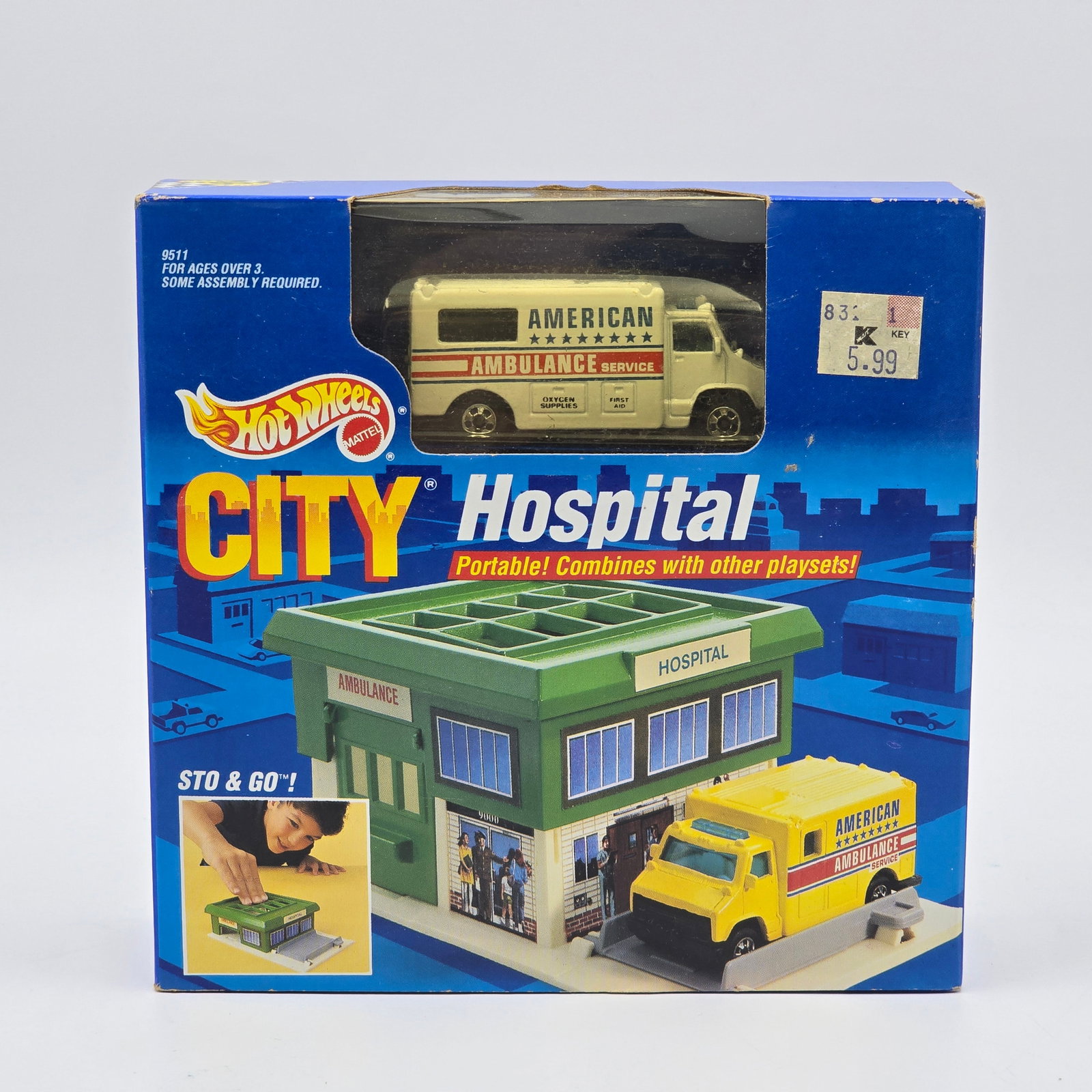 Hot Wheels City Sto & Go Pack: Hot Wheels City Sto & Go Hospital - Includes white Ambulance Car is excellent with no issues Box is very good, may have light shelf wear