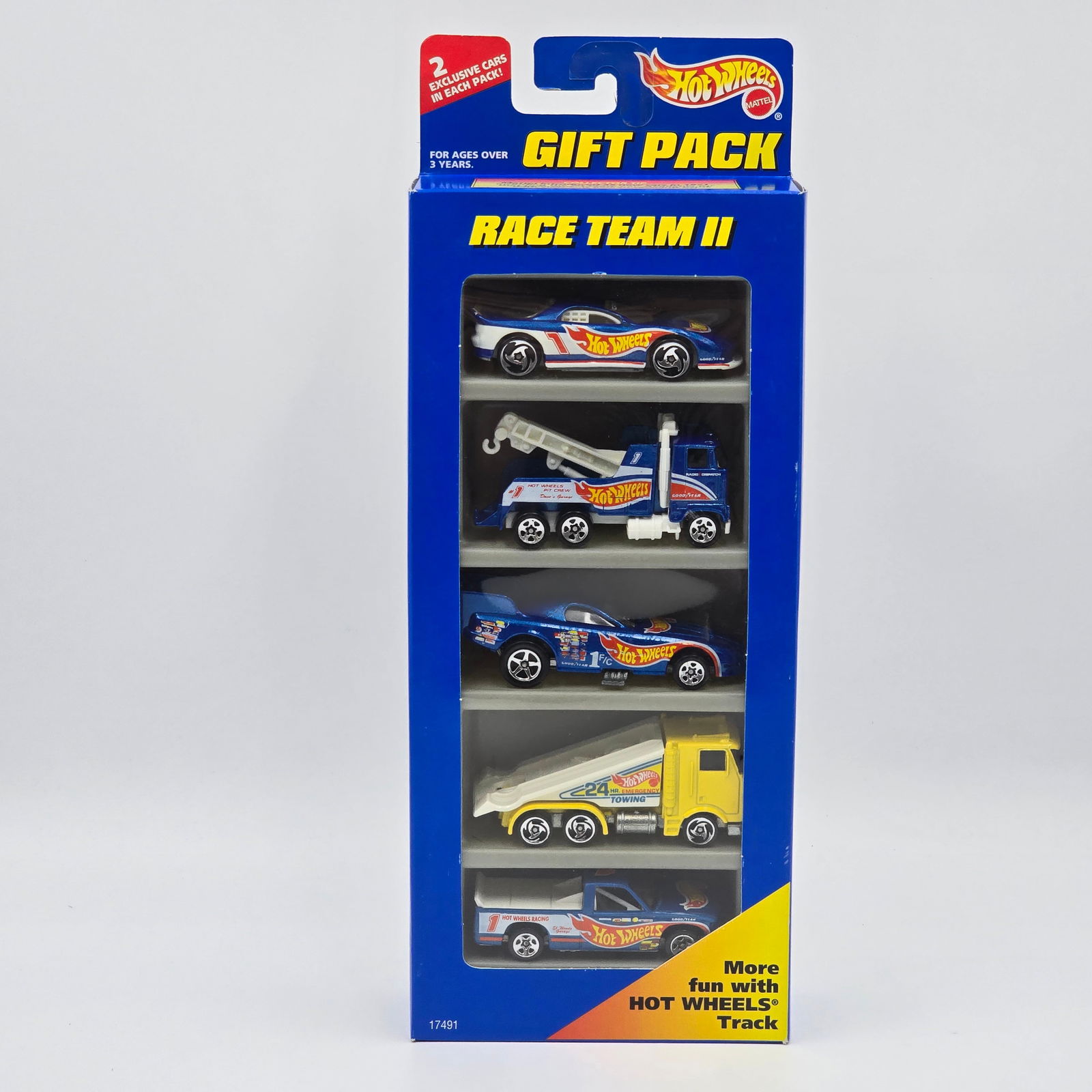 Hot Wheels 5 Car Gift Pack: Hot Wheels Race Team II 5 Car Gift Pack Cars are excellent with no issues Box is excellent but may have light shelf wear