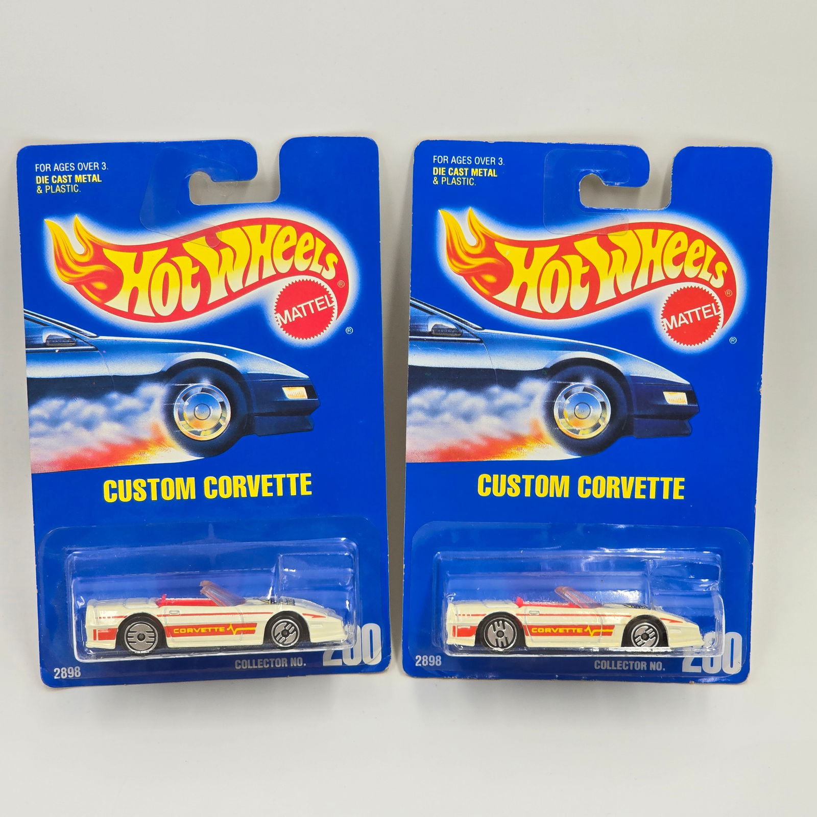 Hot Wheels Blue Card Corvette Pair: Hot Wheels Blue Card #200 Custom Corvette pair Cars: Excellent with no issues Cards: Very good, may have mild wear in spots Blisters: Clear, crack free and firmly attached to the cards