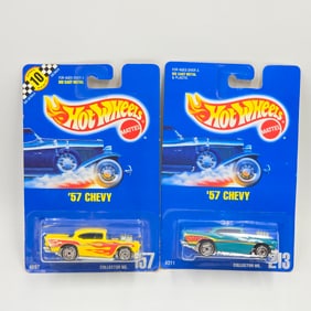 Hot Wheels Blue Card 57 Chevy Pair