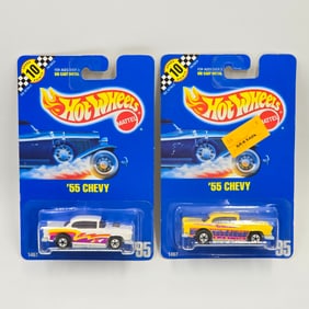 Hot Wheels Blue Card 55 Chevy Pair