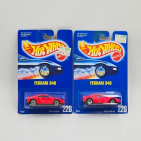 Hot Wheels Blue Card Ferrari 348 Pair