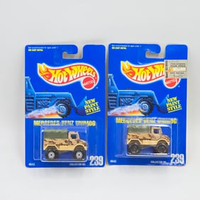 Hot Wheels Blue Card Mercedes Unimog Pair