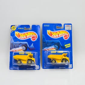 Hot Wheels Blue Card Dump Truck Pair