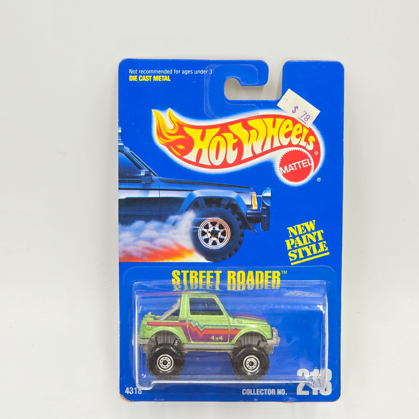 Hot Wheels Blue Card Street Roader: Hot Wheels Blue Card #218 Green Metalflake Street Roader Car: Excellent with no issues Card: Good, it has edge and corner wear as seen Blister: Clear, crack free and firmly attached to the card